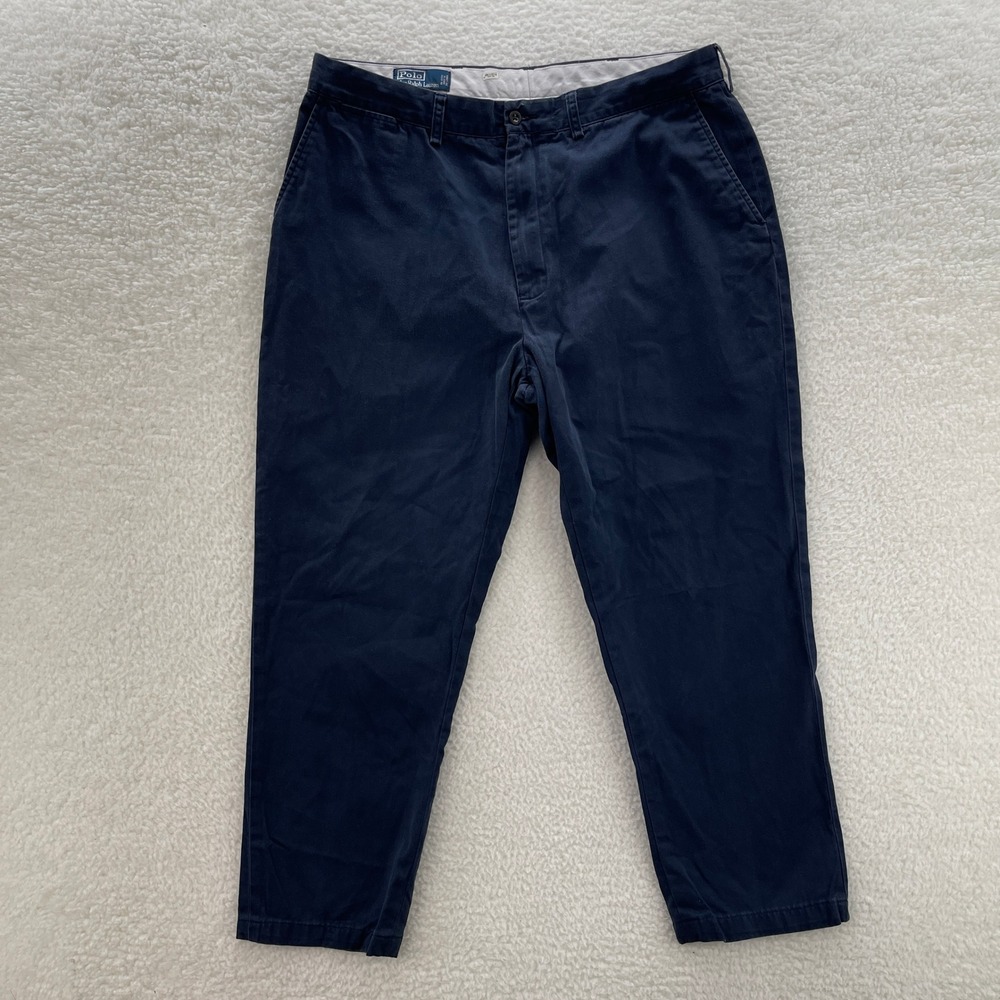 Polo Ralph Lauren Pant Mens 38x28* Navy Blue Prospect Logo Cotton Preppy Chino